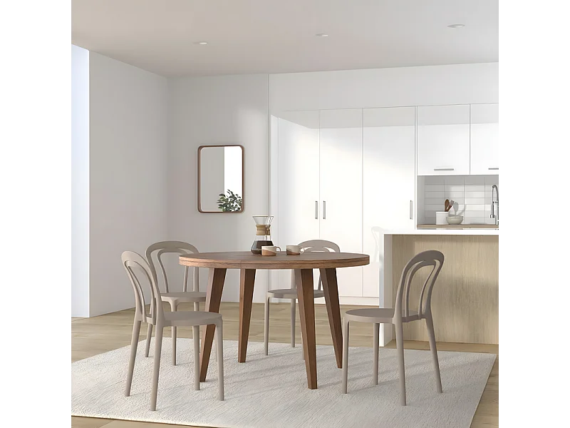 Zestaw 2 nowoczesnych krzeseł „Caffè” w kolorze gołębiej szarości, z polipropylenu, sztaplowanych, do użytku wewnątrz i na zewnątrz, cm 53x53 83h