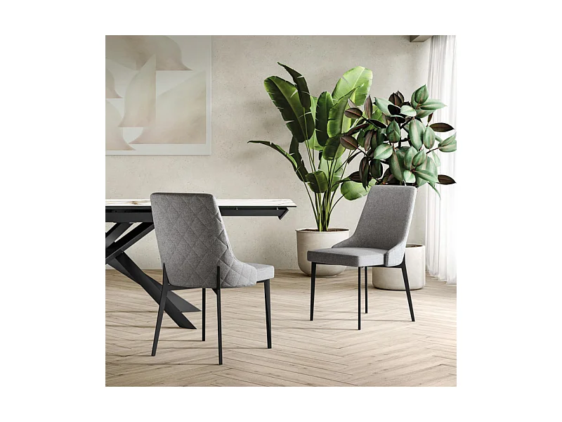 Lot de 4 chaises modernes "Venere" en tissu facile à nettoyer fonctionnelles pour salon cm 58,5x48,5 89h