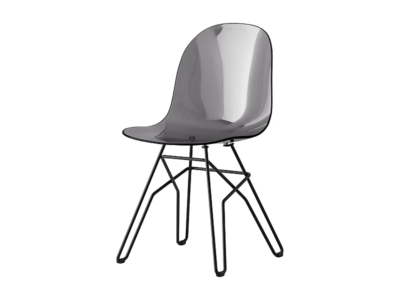 Conjunto de 4 cadeiras modernas para sala de estar "Academy" com assento em policarbonato transparente