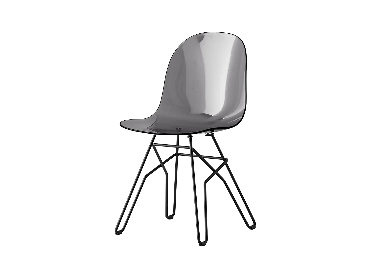 Set van 4 moderne woonkamerstoelen "Academy" met transparante polycarbonaat zitting
