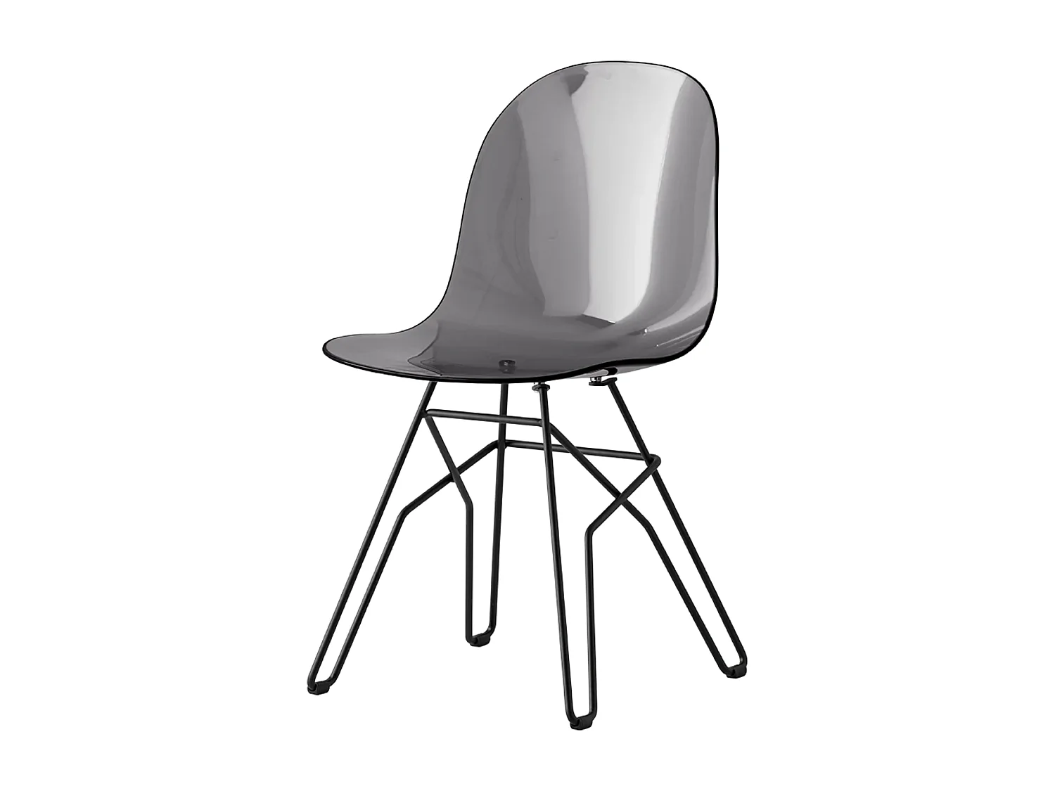 Conjunto de 4 cadeiras modernas para sala de estar "Academy" com assento em policarbonato transparente