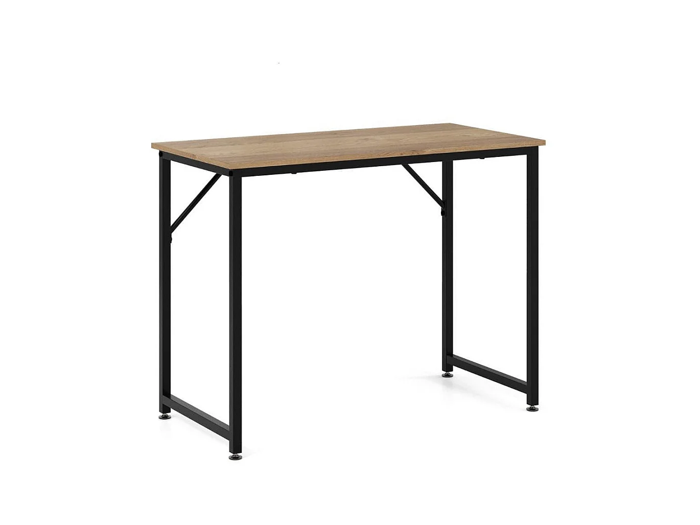 Scrivania per PC portatile con piedini regolabili, Scrivania in metallo per ufficio conferenze 100x50x77cm Naturale