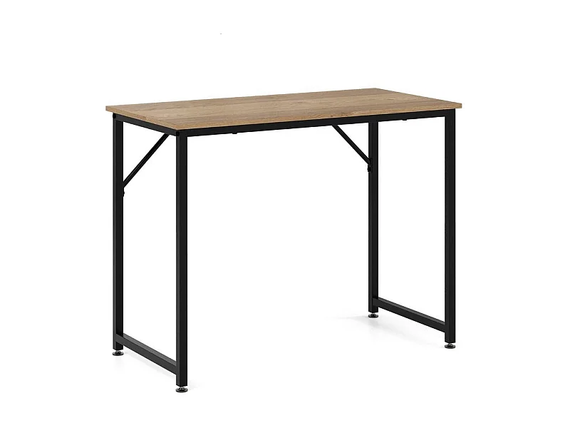 Scrivania per PC portatile con piedini regolabili, Scrivania in metallo per ufficio conferenze 100x50x77cm Naturale