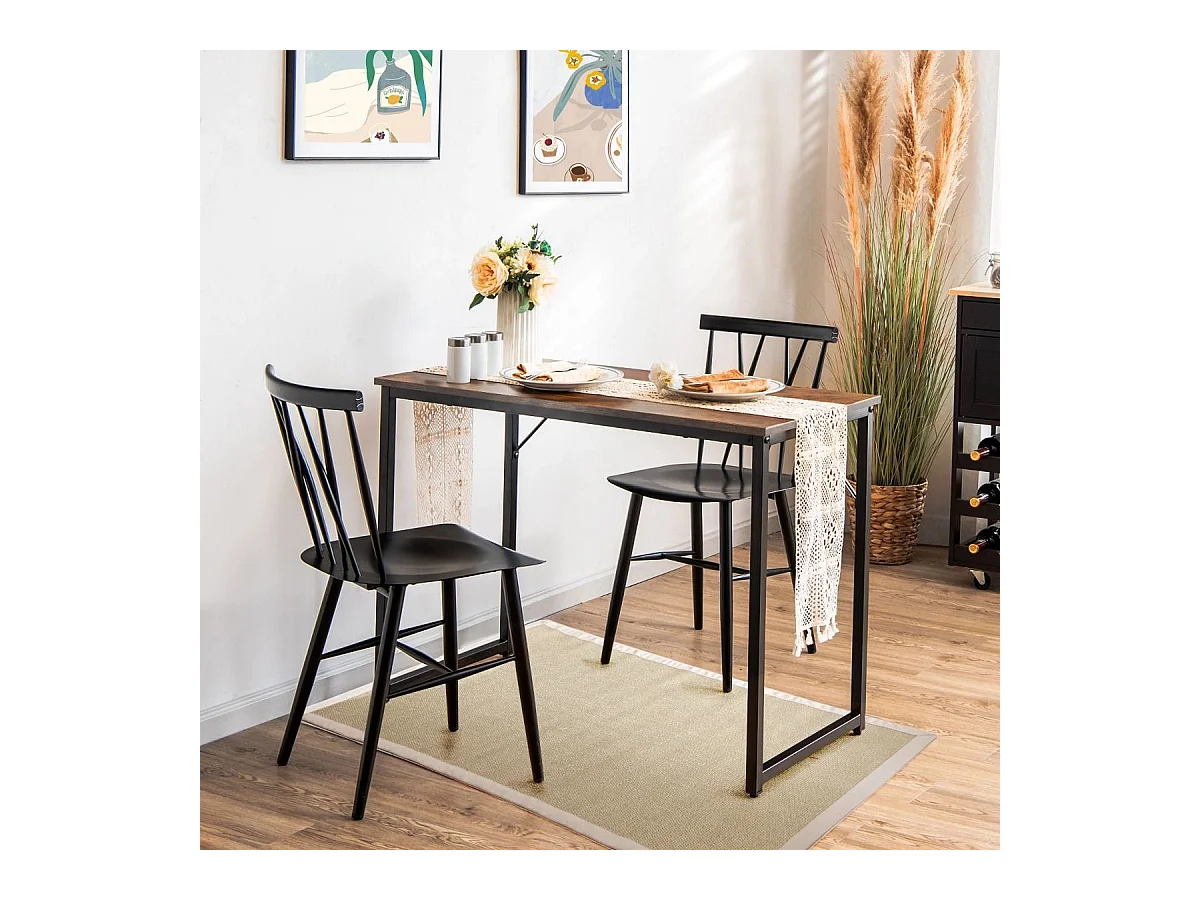 Scrivania per PC portatile con piedini regolabili, Scrivania in metallo per ufficio conferenze 100x50x77cm Caffè