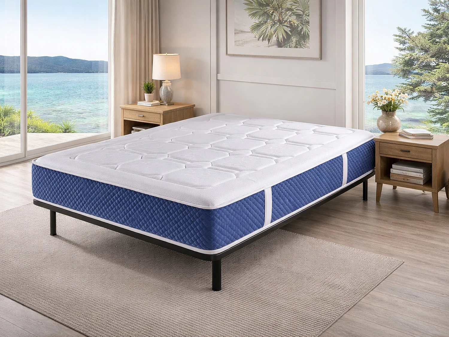 Matelas à ressorts ensachés IVORY SPRING 160x190 cm - Hauteur 30 cm .Fabriqué en Europe