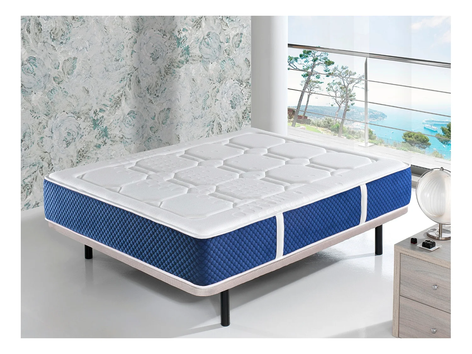 Matelas à ressorts ensachés IVORY SPRING 150x190 cm - Hauteur 30 cm .Fabriqué en Europe