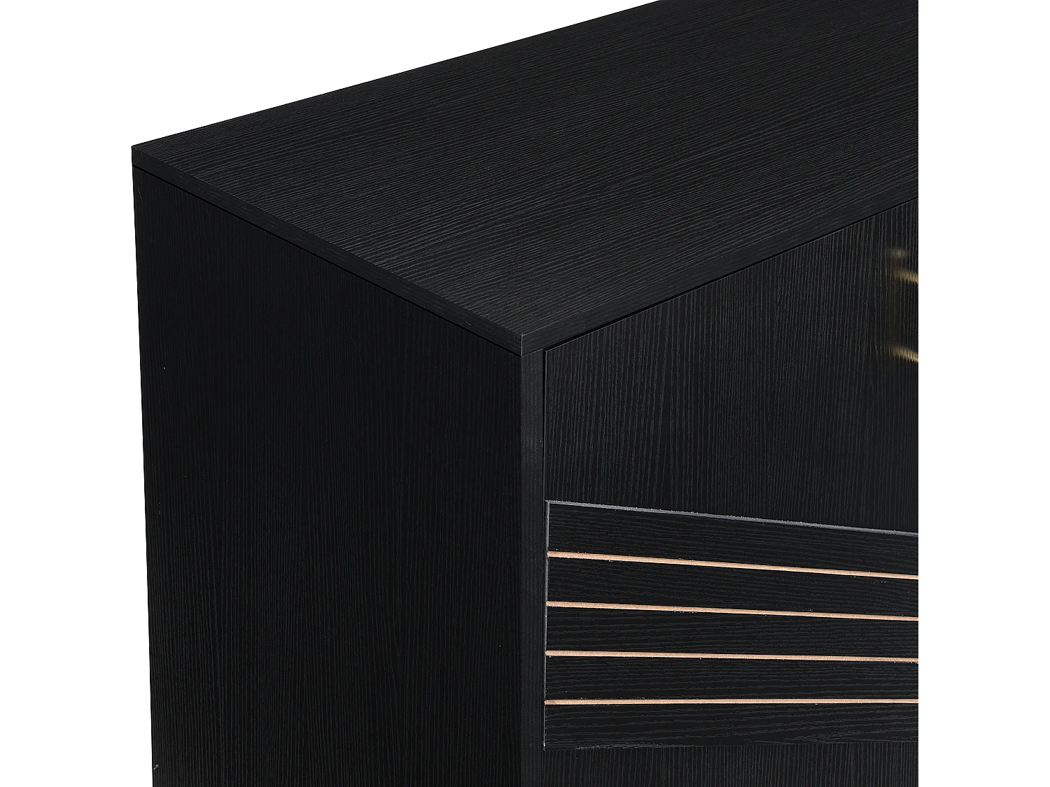 Modern 4-deurs dressoir voor de woonkamer - 160 x 40 x 80,5 cm - met metalen poten + verstelbare planken - MDF - zwart