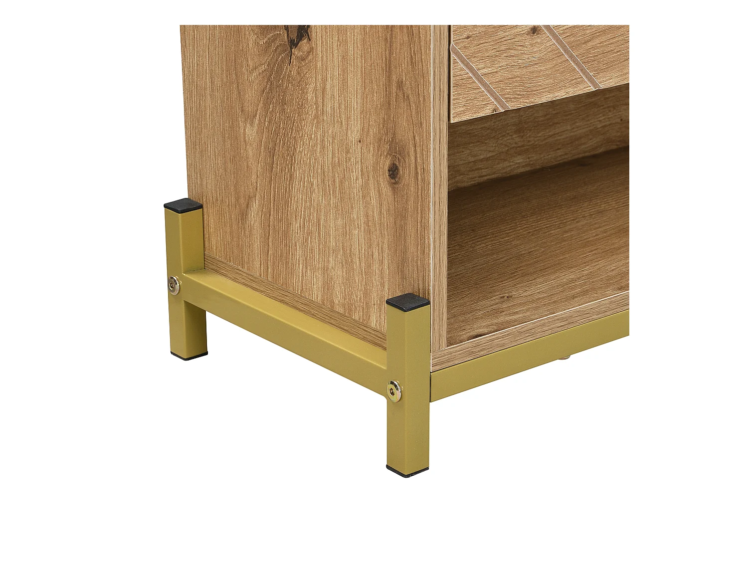 Meuble chaussures 4 portes - 108.5 x 24 x 100 cm -  pour l'entrée et couloir - MDF - naturel