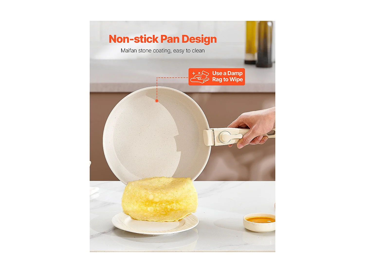 Batterie de Cuisine SucceBuy Batterie de Cuisine en Granit Antiadhésif de 17 Pièces pour Cuisine, Blanc