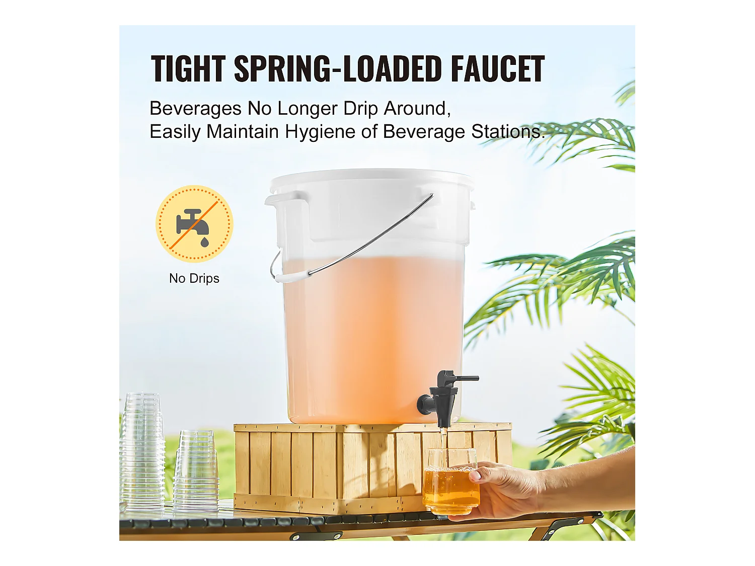 Distributeur de Boisson SucceBuy Distributeur de Boissons 19 L pour les Fêtes, Plastique avec Robinet