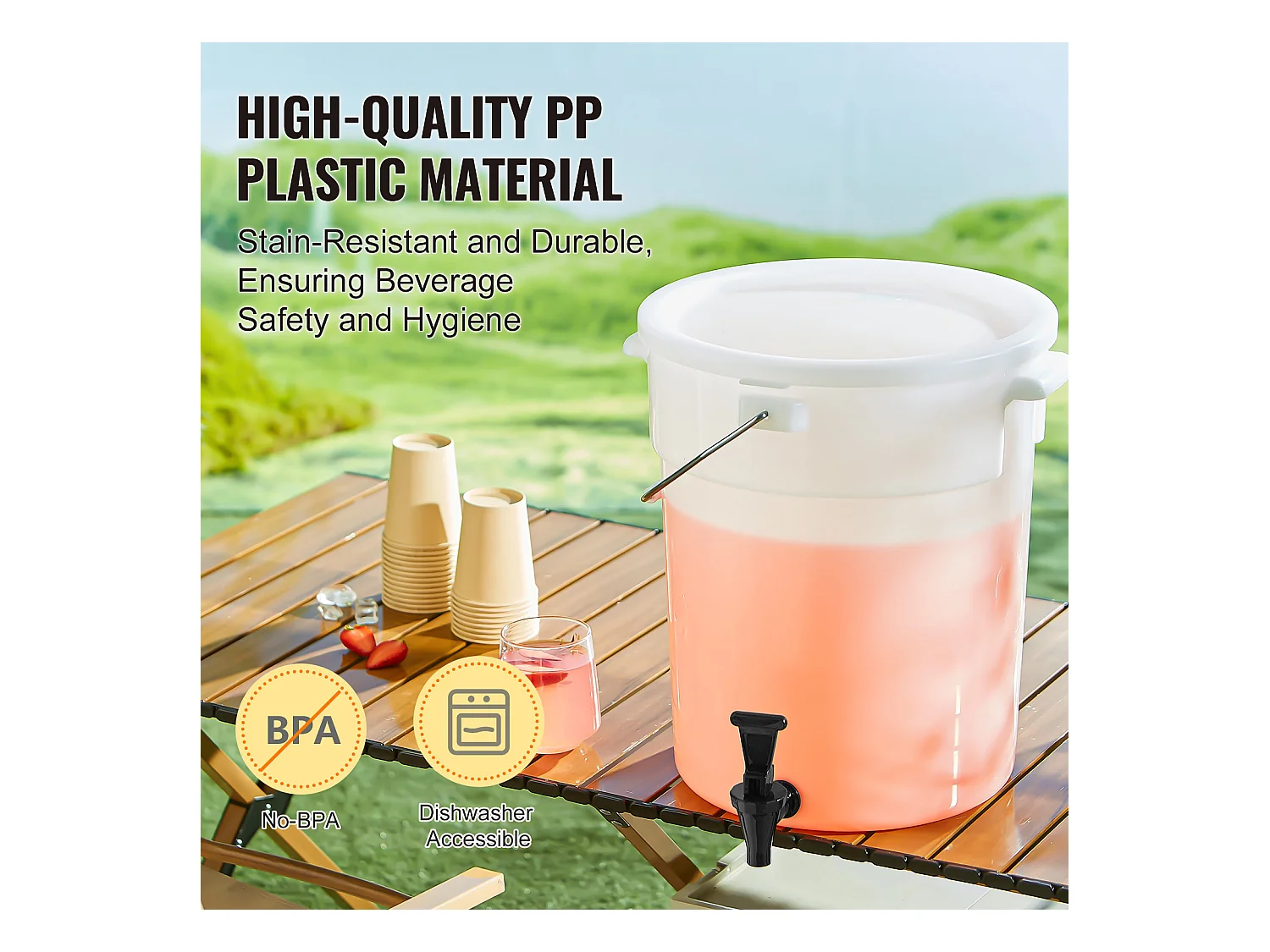 Distributeur de Boisson SucceBuy Distributeur de Boissons 19 L pour les Fêtes, Plastique avec Robinet