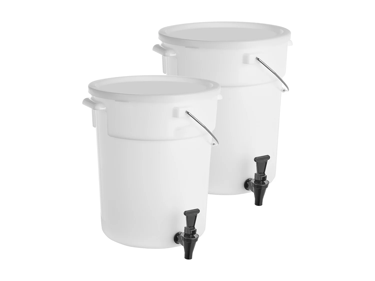 Drankdispenser SucceBuy Drankdispenser van 19 L, 2-Pack, Plastic, met Kraantje en Deksel, voor Feesten, Sap, Thee, Water, Restaurants en Hotels.