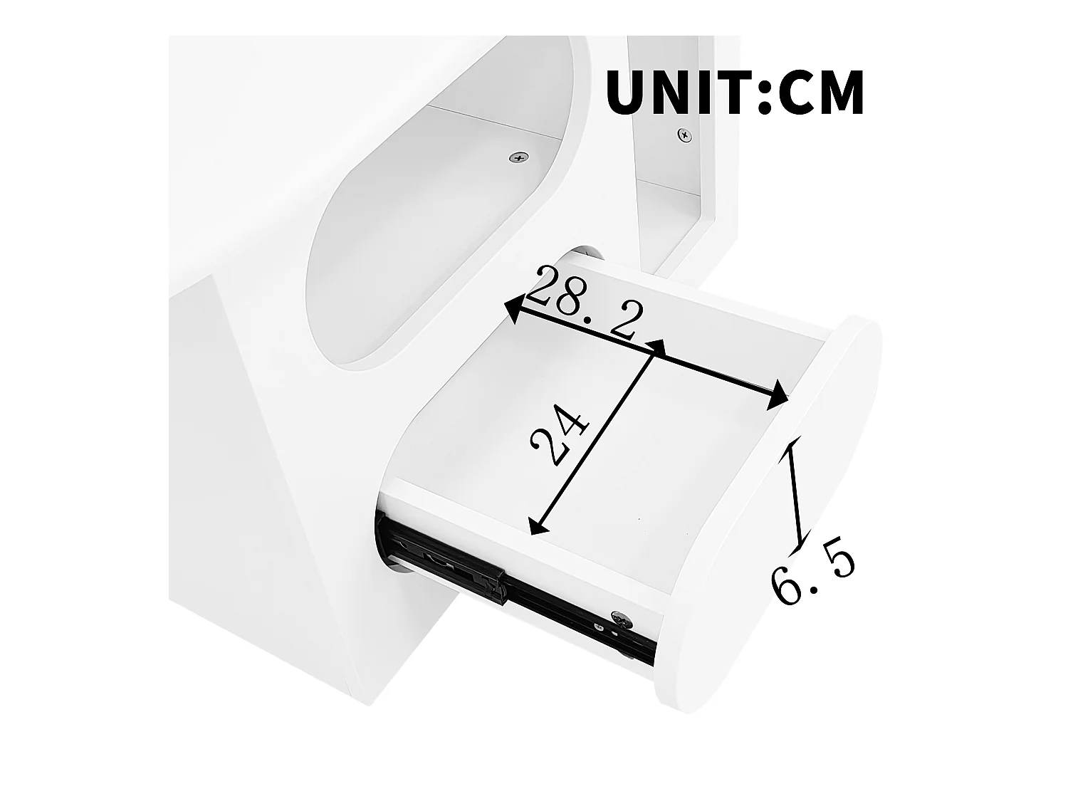 Salontafel met lades - 97 x 45 x 43,5 cm - wolkvormig met opbergruimte - spaanplaat - wit