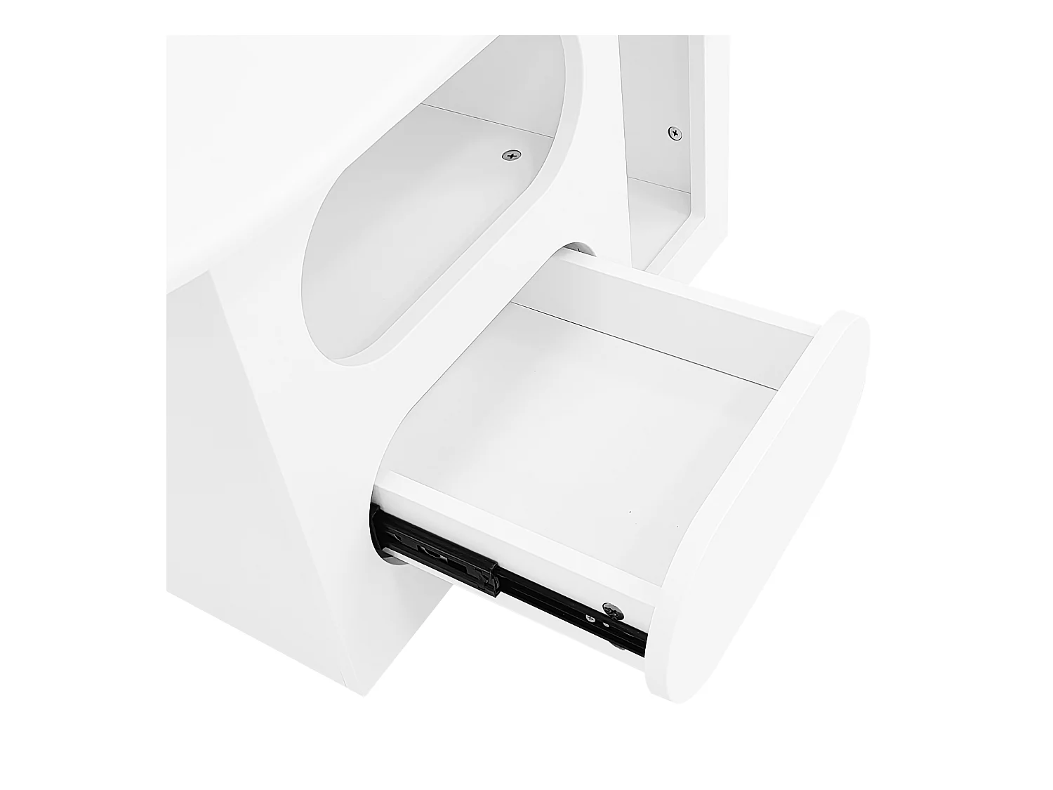 Salontafel met lades - 97 x 45 x 43,5 cm - wolkvormig met opbergruimte - spaanplaat - wit