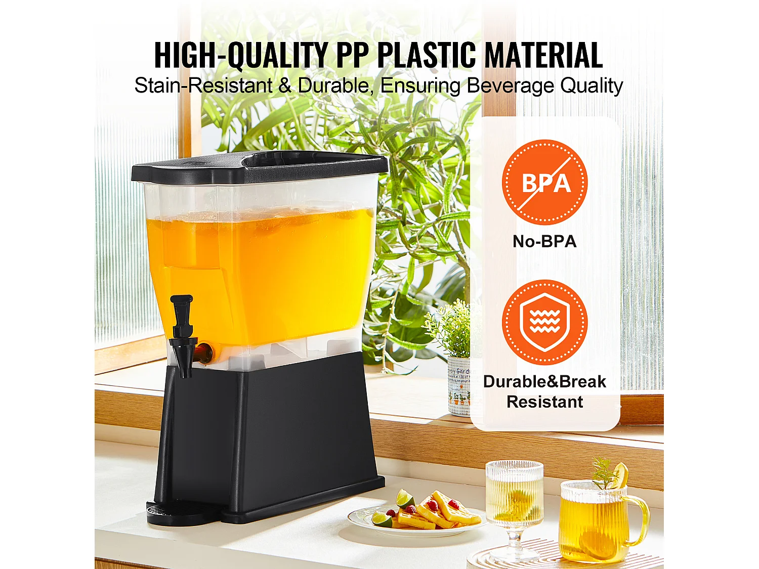 Distributeur de Boisson SucceBuy Distributeur de Boissons 11 L pour Fêtes, Plastique, sur Pied