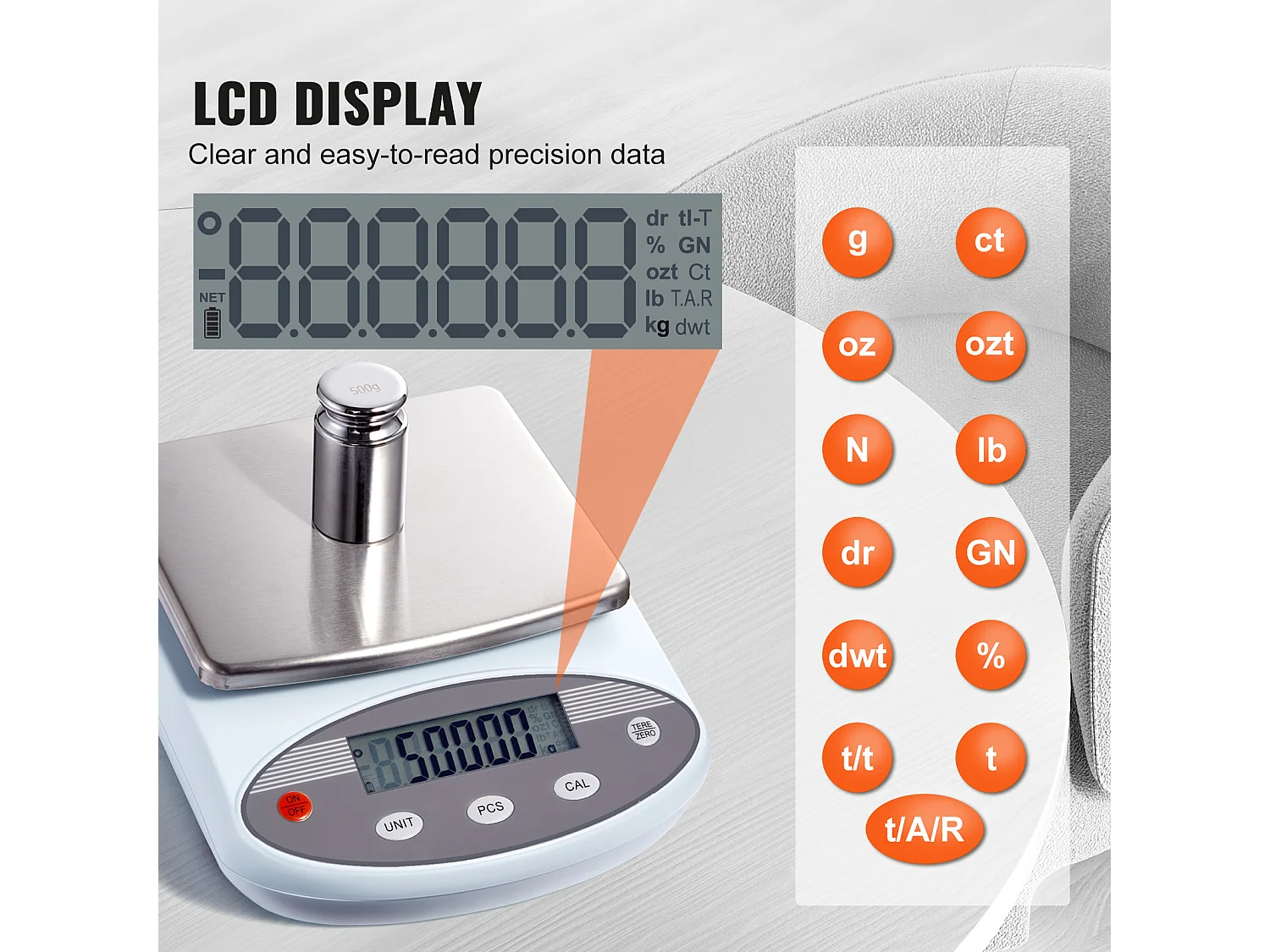 Analytische Laboratoriumweegschaal SucceBuy, 3000 g x 0,01 g, 13 Eenheden, Elektronisch