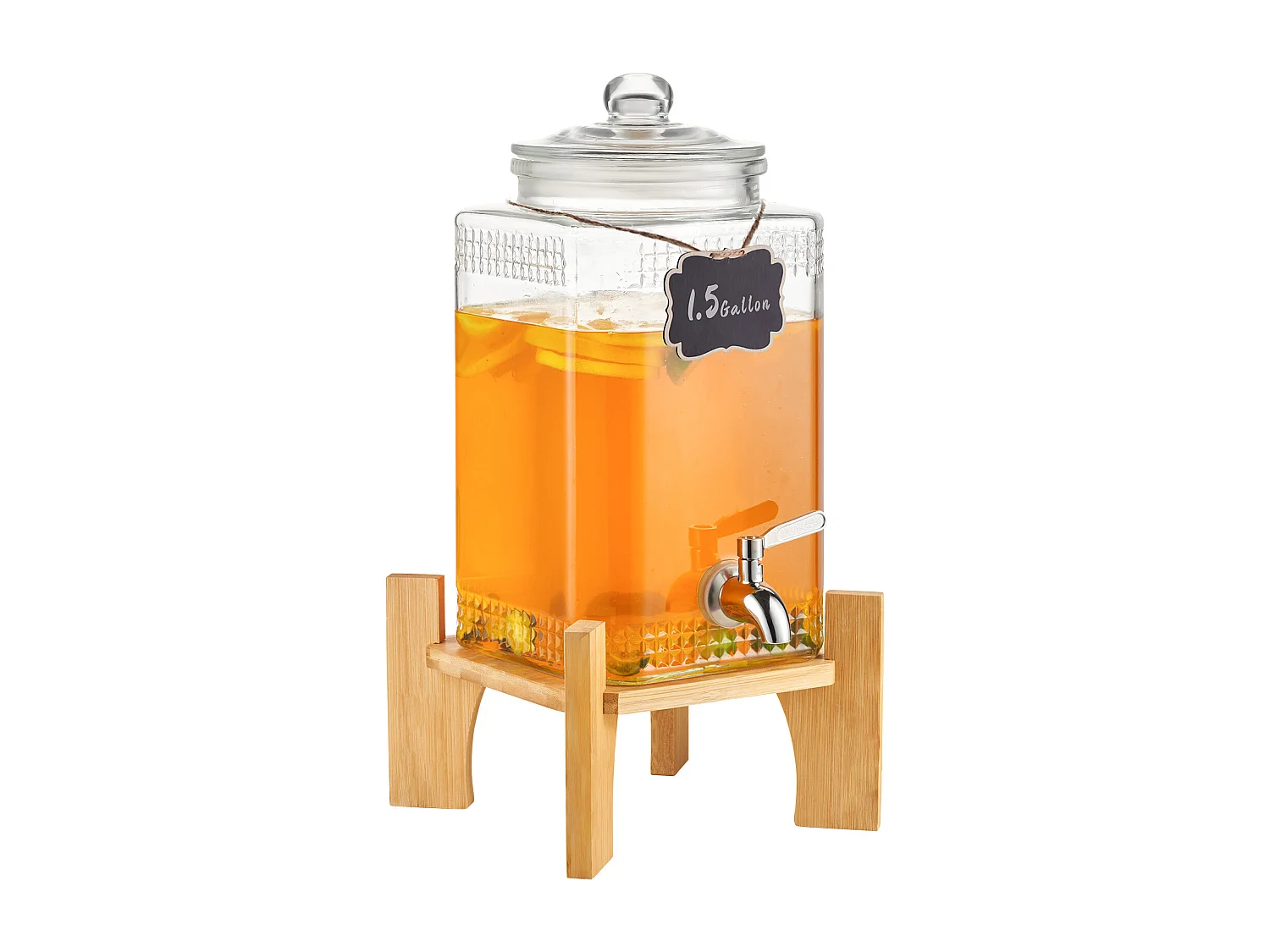 Distributeur de Boisson SucceBuy Distributeur de Boissons 5.5 L pour les Fêtes, en Verre avec Support