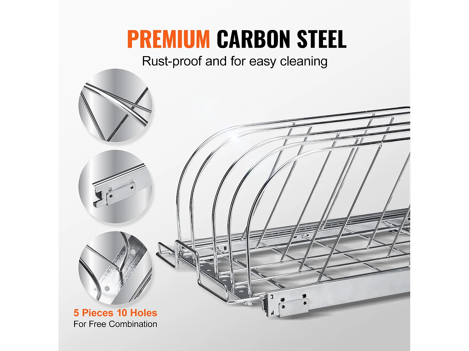 Soporte de Almacenamiento SucceBuy para Olla y Sartén, Soporte de Tapa Extensible Regulable, Bajo el Armario