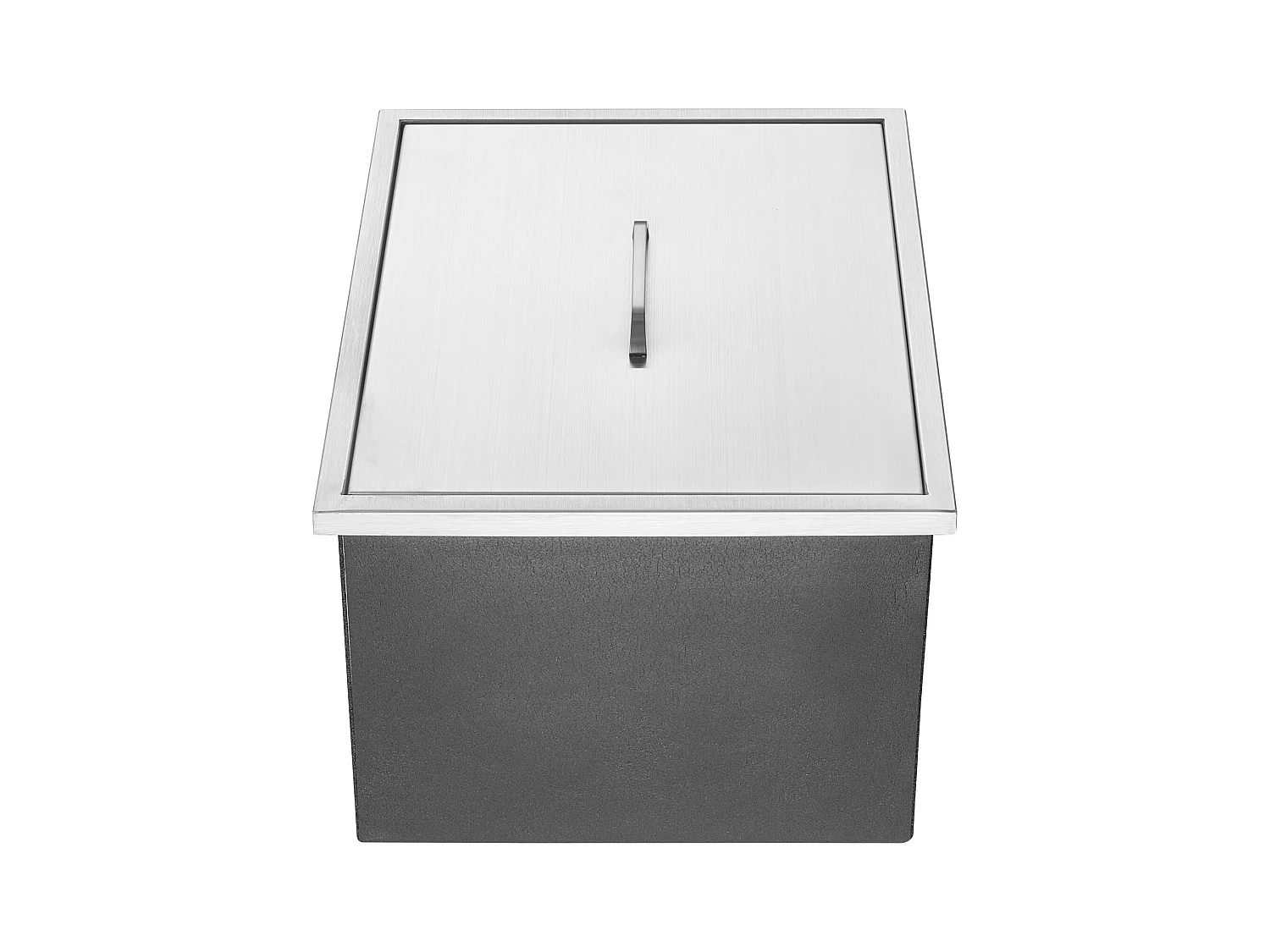 Coffre à Glace Encastrable SucceBuy, 56 x 43 x 30 cm, Glacière en Acier Inoxydable avec Couvercle, Bac à Glace