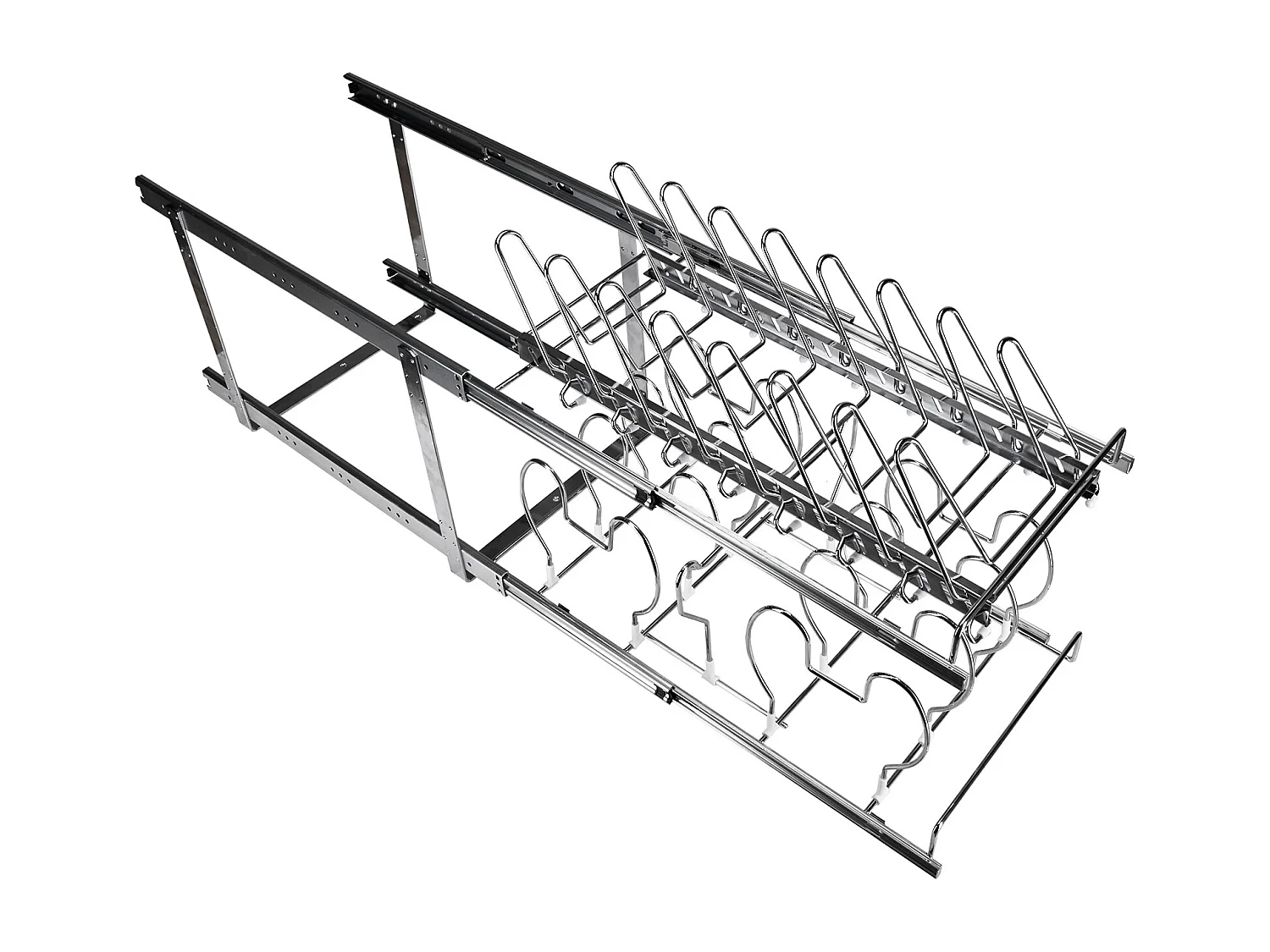 Support de Rangement SucceBuy pour Casseroles et Poêles, Support de Couvercle Extensible à 2 Niveaux Aous l'Armoire, 30 cm de Largeur