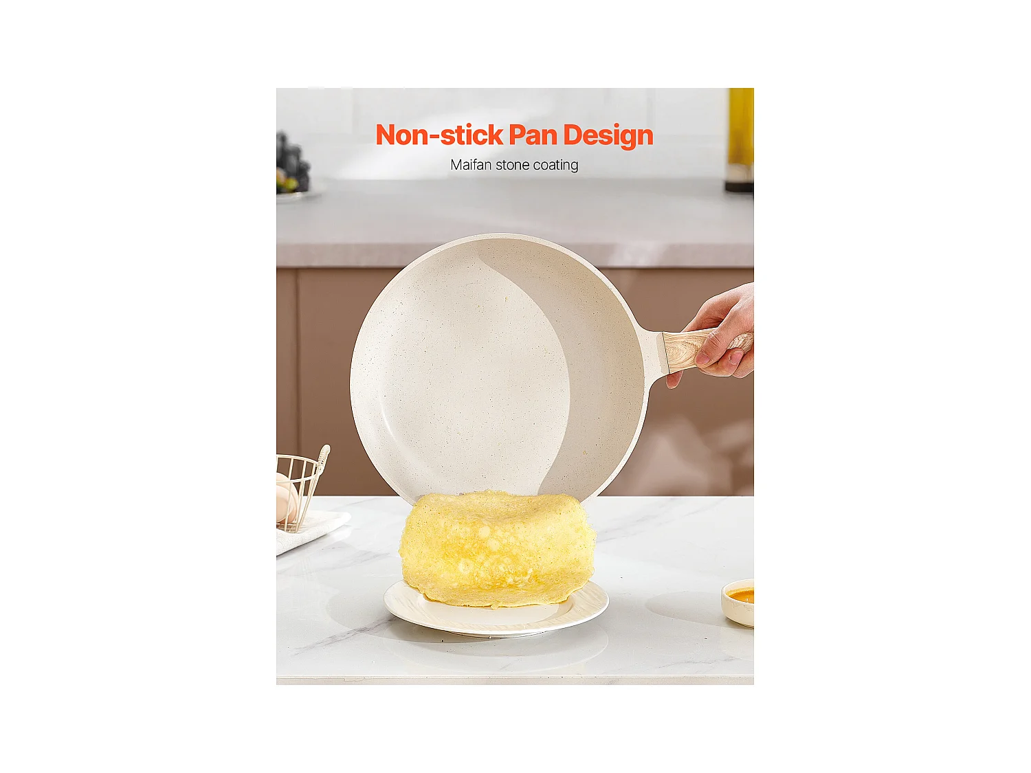 Batterie de Cuisine SucceBuy Batterie de Cuisine en Granit Antiadhésif 17 Pièces-Poêles et Poêles de Cuisine Blanches