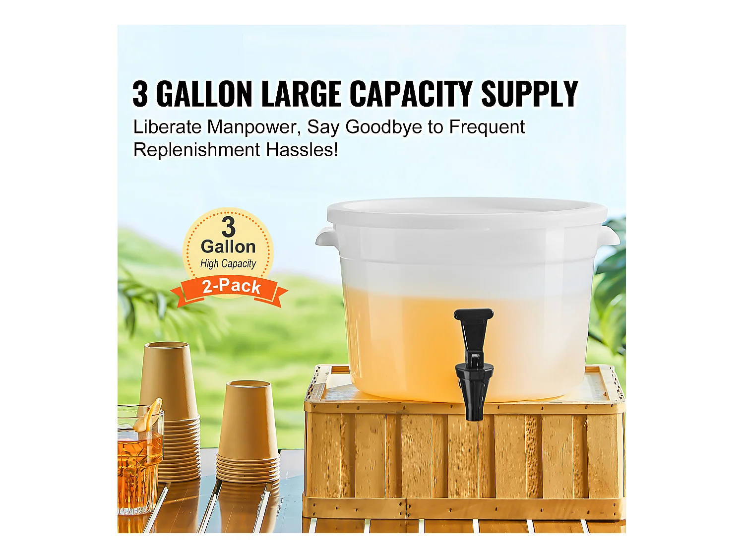 Distributeur de Boisson SucceBuy Distributeur de Boissons 11 L pour Fêtes, Plastique, Robinet