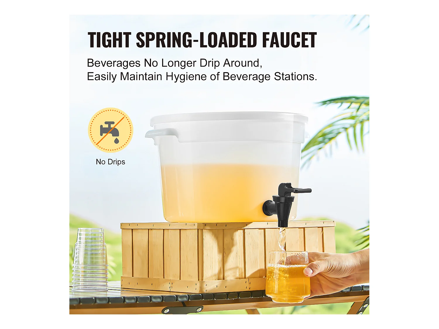 Distributeur de Boisson SucceBuy Distributeur de Boissons 11 L pour Fêtes, Plastique, Robinet