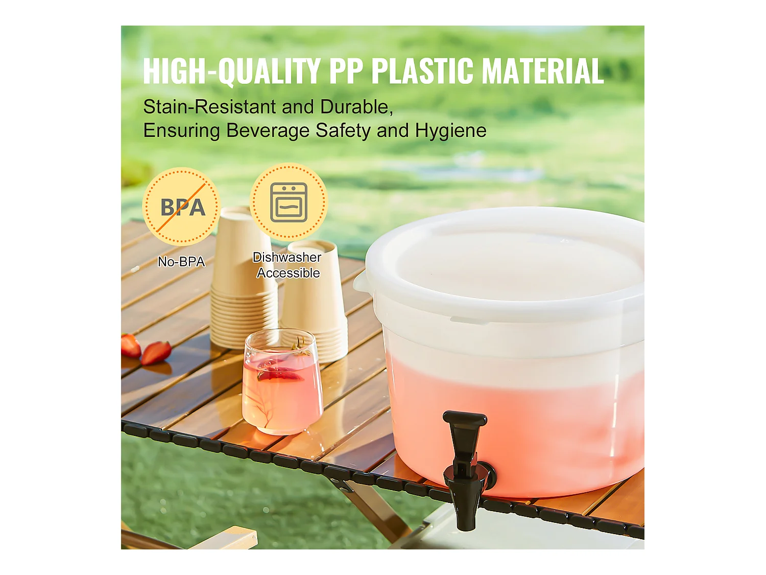 Distributeur de Boisson SucceBuy Distributeur de Boissons 11 L pour Fêtes, Plastique, Robinet