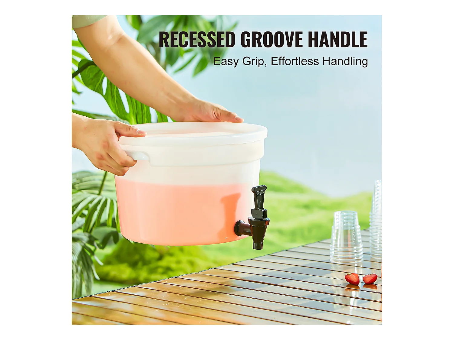 Distributeur de Boisson SucceBuy Distributeur de Boissons 11 L pour Fêtes, Plastique, Robinet