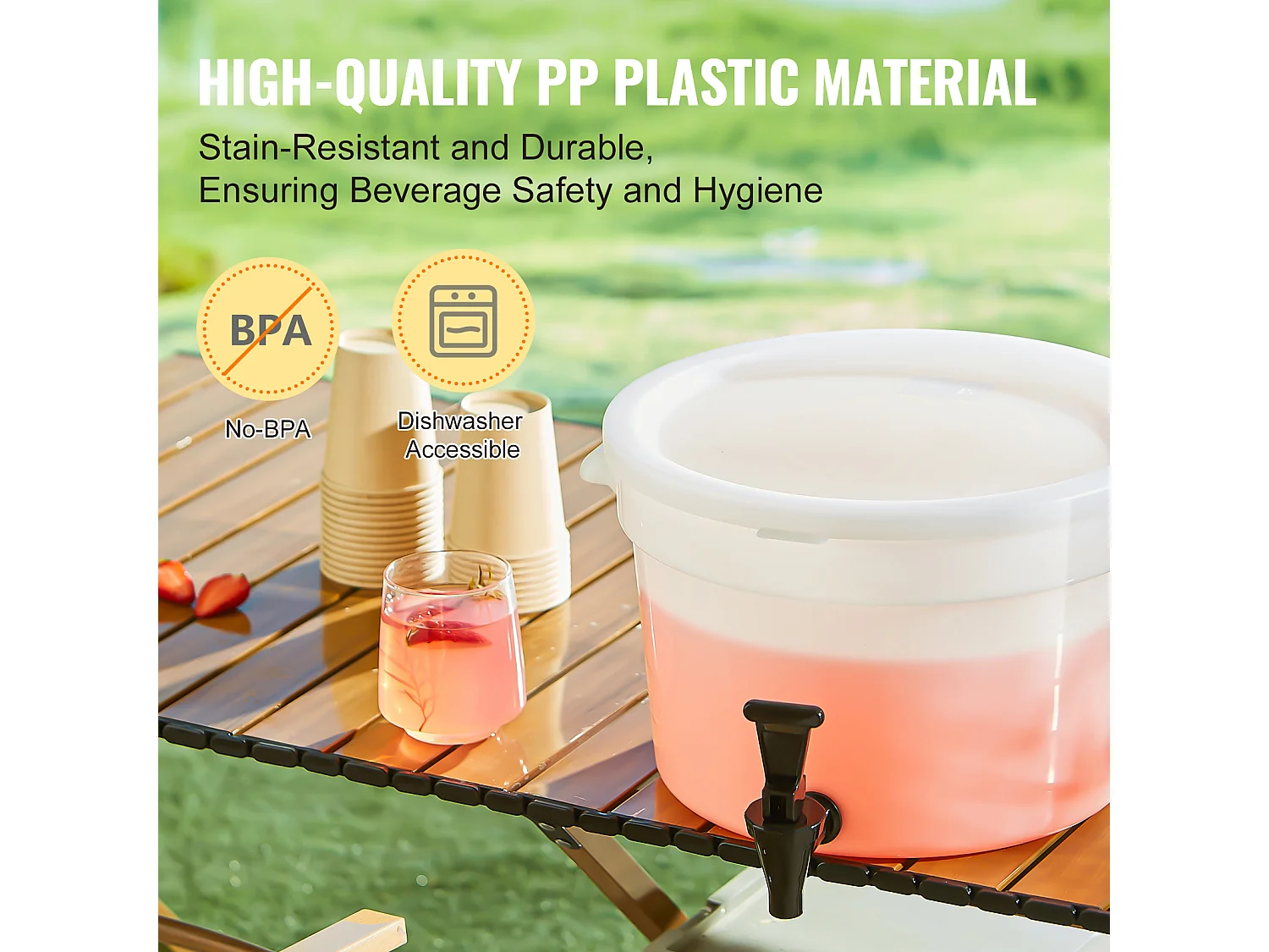 Distributeur de Boisson SucceBuy Distributeur de Boissons 11 L pour Fêtes, Plastique, Robinet