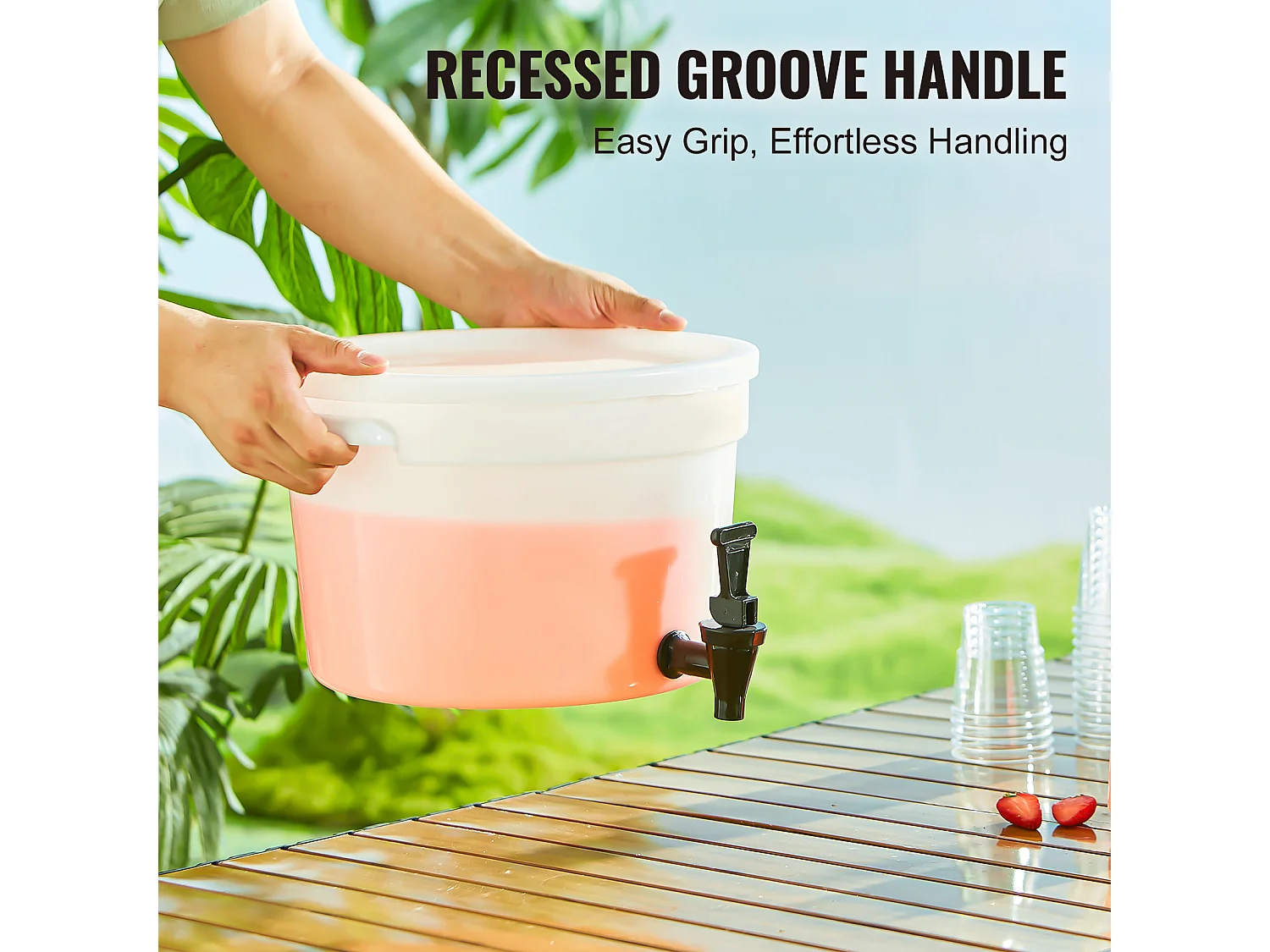 Distributeur de Boisson SucceBuy Distributeur de Boissons 11 L pour Fêtes, Plastique, Robinet