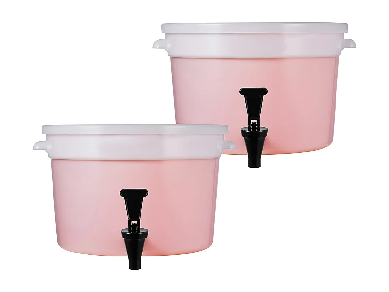 Drankdispenser SucceBuy Drankdispenser van 11L, 2-Pack, Feestdranken, Plastic, Kraantje en Deksel, Sap, Thee, Water, Restaurants en Hotels