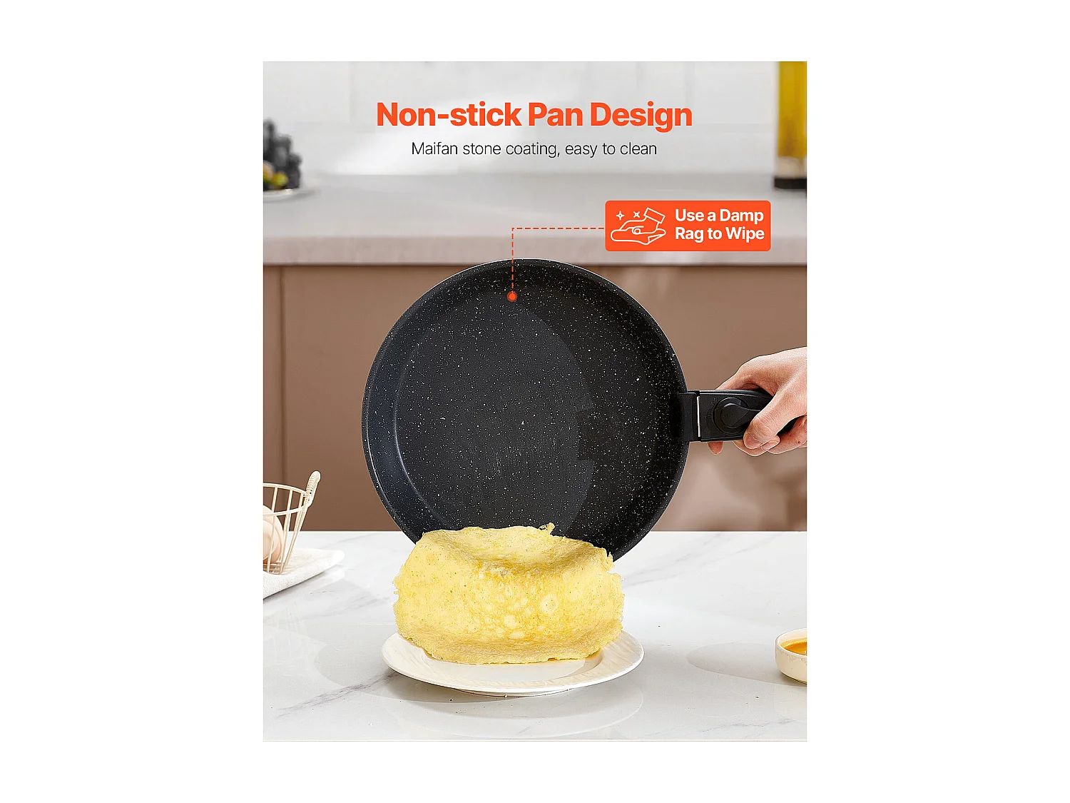 Kochgeschirr SucceBuy 17-teiliges Granit-Kochgeschirrset mit Antihaftbeschichtung und Abnehmbaren Griffen, Bratpfannen, Sauteusen und Deckeln, Schwarz