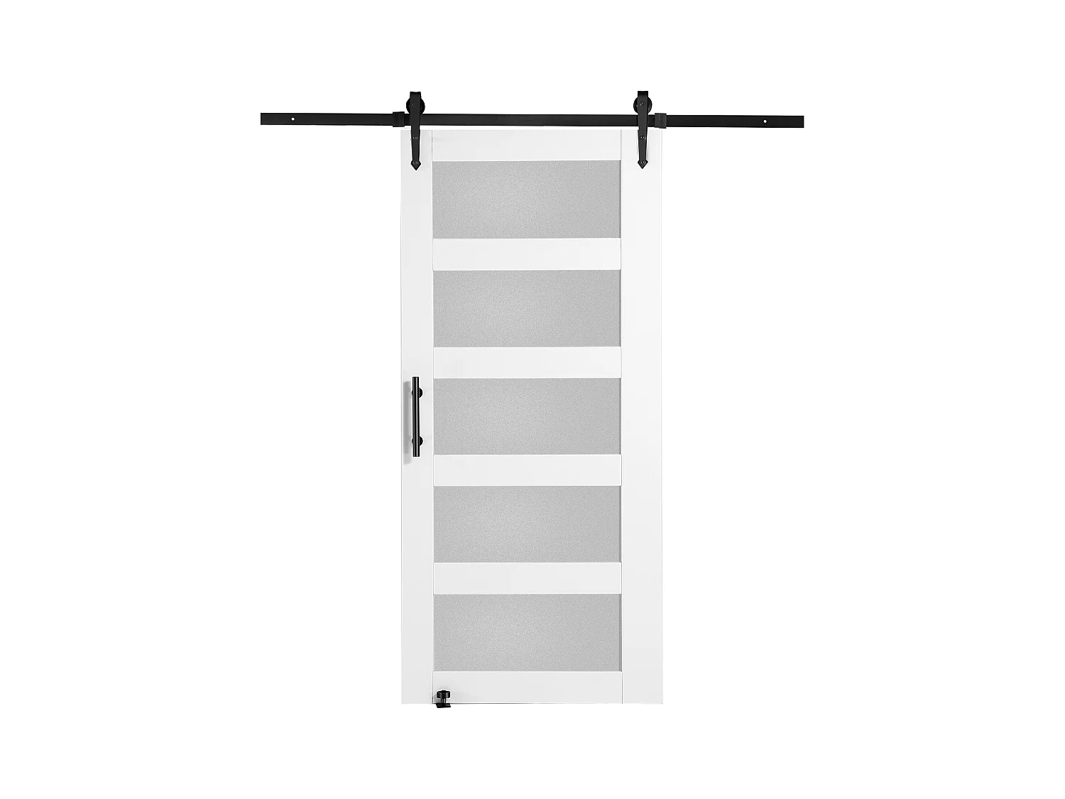 Kit de Porte de Grange SucceBuy, 106 x 213 cm, Bois et Verre Coulissante , Verre Dépoli, Épicéa