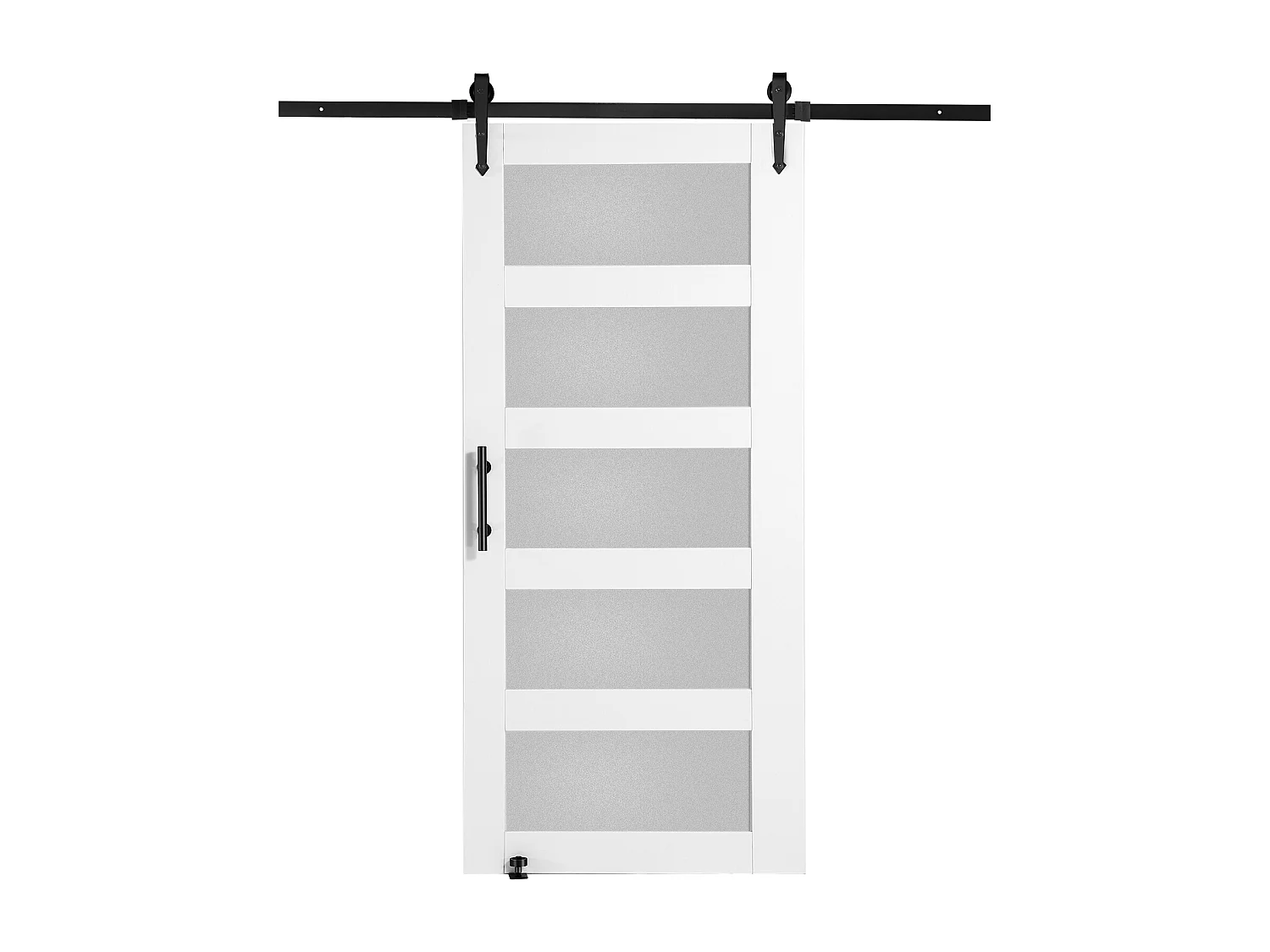 Kit de Porte de Grange SucceBuy, 106 x 213 cm, Bois et Verre Coulissante , Verre Dépoli, Épicéa