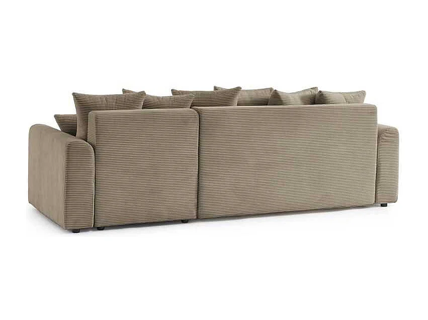 Canapé d’angle convertible réversible velours côtelé 4 places grège CALCITE