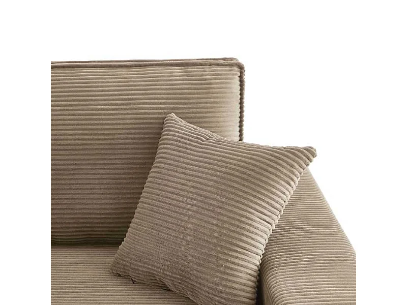 Canapé d’angle convertible réversible velours côtelé 4 places grège IOLITE