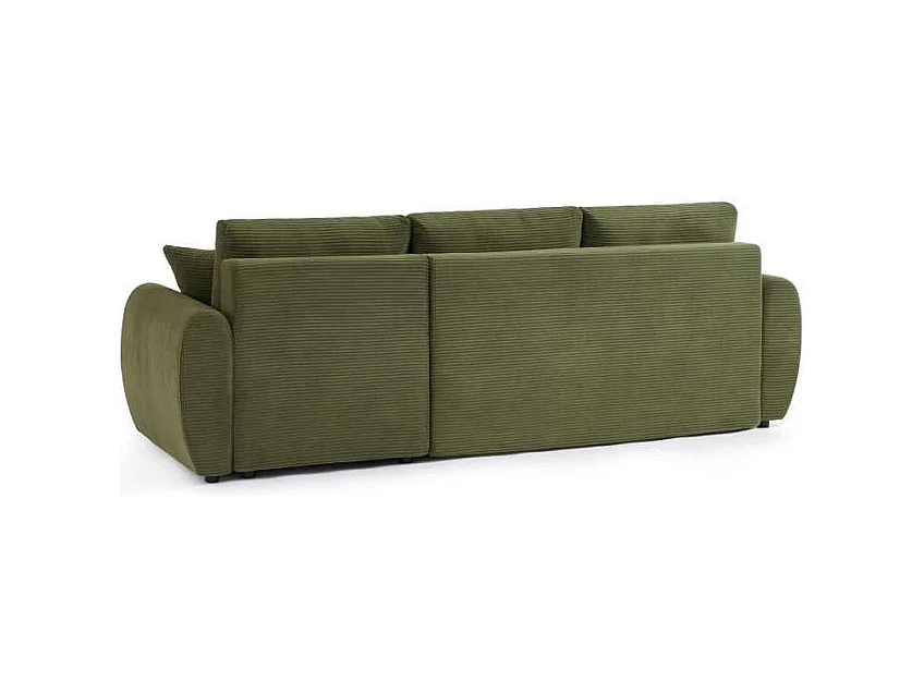 Canapé d'angle convertible réversible velours côtelé 4 places vert SELENITE