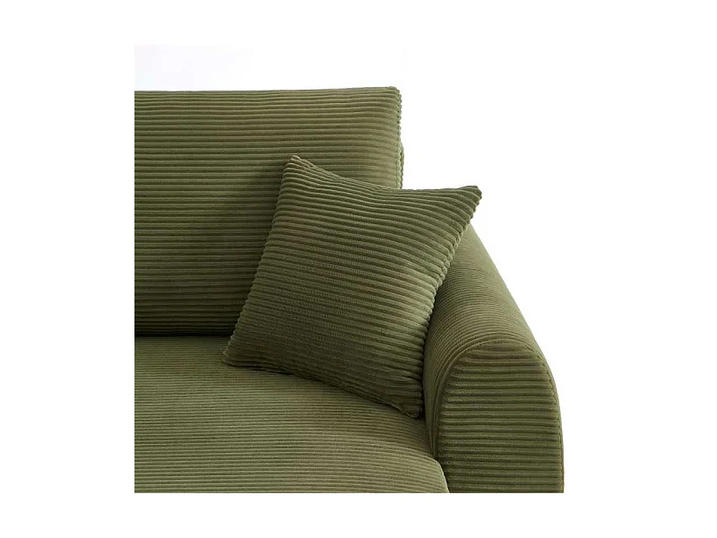 Canapé d'angle convertible réversible velours côtelé 4 places vert SELENITE