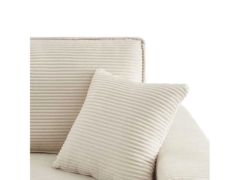 Canapé d’angle convertible réversible velours côtelé 4 places beige IOLITE