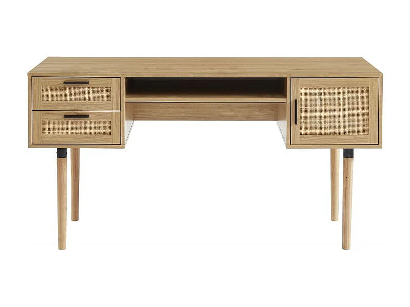Bureau droit cannage rotin 150cm ZIRCON