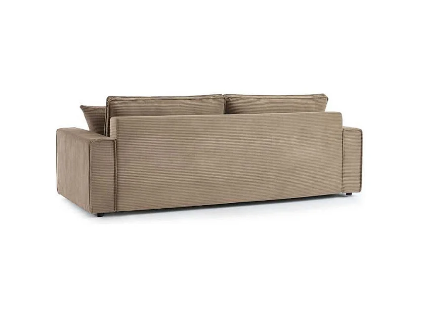 Canapé droit convertible velours côtelé 3 places grège IOLITE