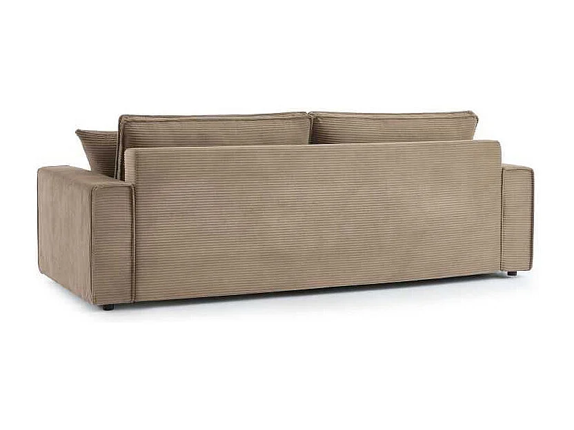 Canapé droit convertible velours côtelé 3 places grège IOLITE