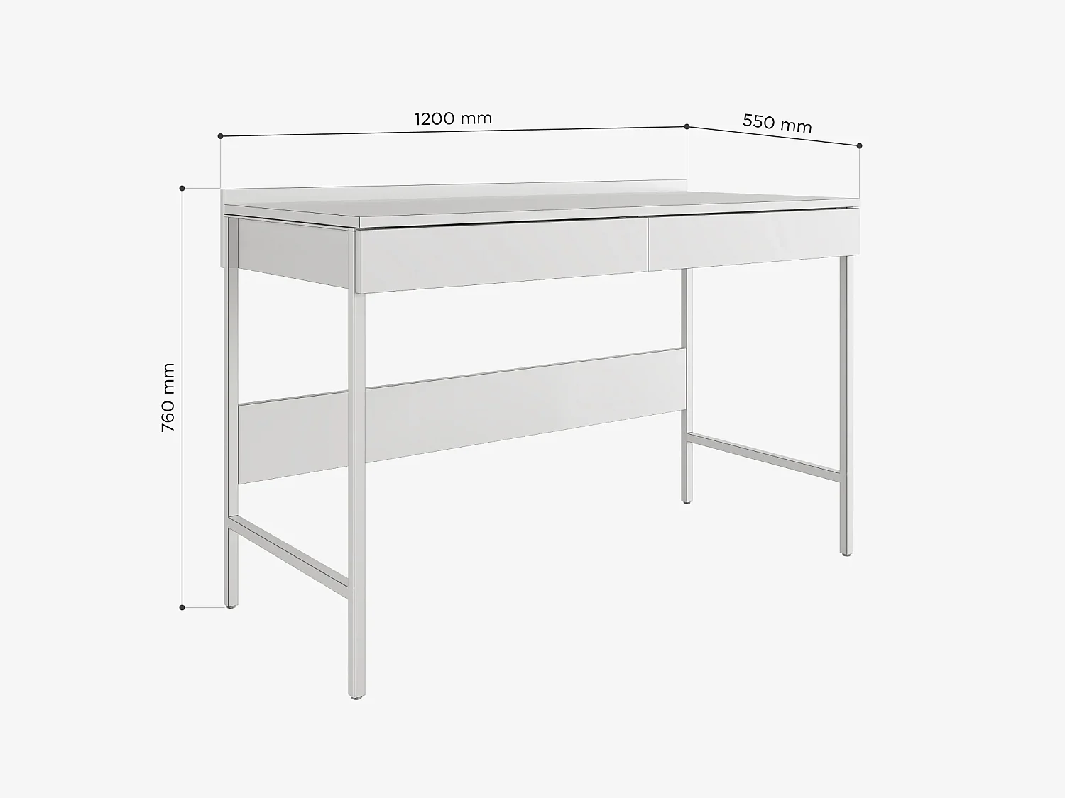 Bureau PORTO 90/120 x 55 – Style loft moderne avec tiroir – Pieds en métal – Chêne Artisan, Cachemire ou Anthracite – Design minimaliste sans poignées