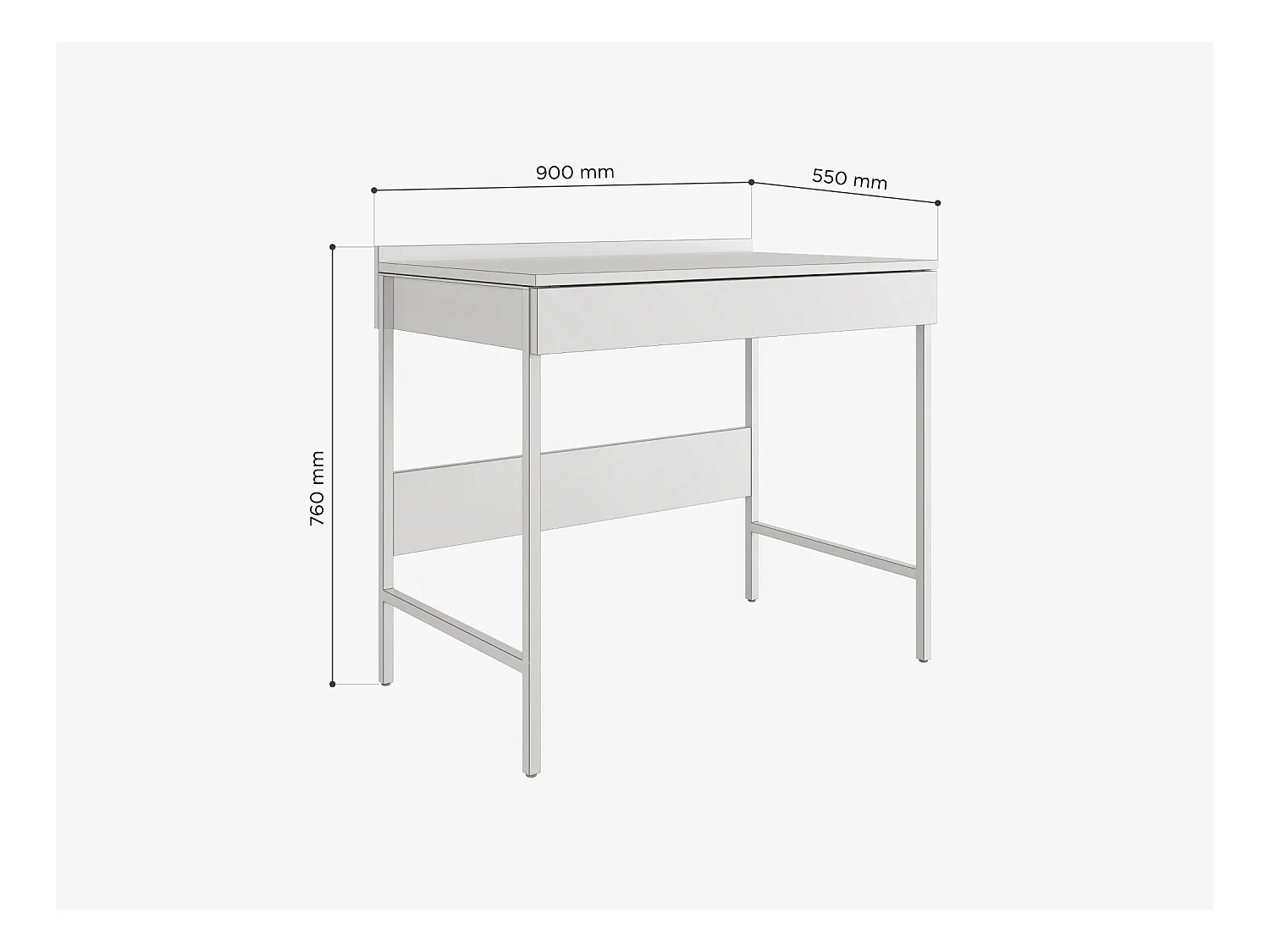 Secretária PORTO 90/120 x 55 – Estilo loft moderno com gaveta – Pernas metálicas – Carvalho Artisan, Cashmere ou Antracite – Design minimalista sem puxadores