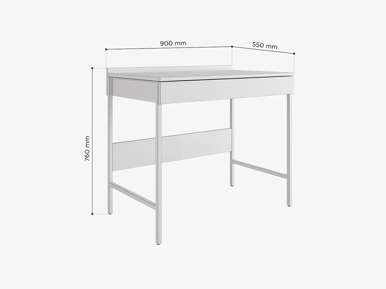 Secretária PORTO 90/120 x 55 – Estilo loft moderno com gaveta – Pernas metálicas – Carvalho Artisan, Cashmere ou Antracite – Design minimalista sem puxadores