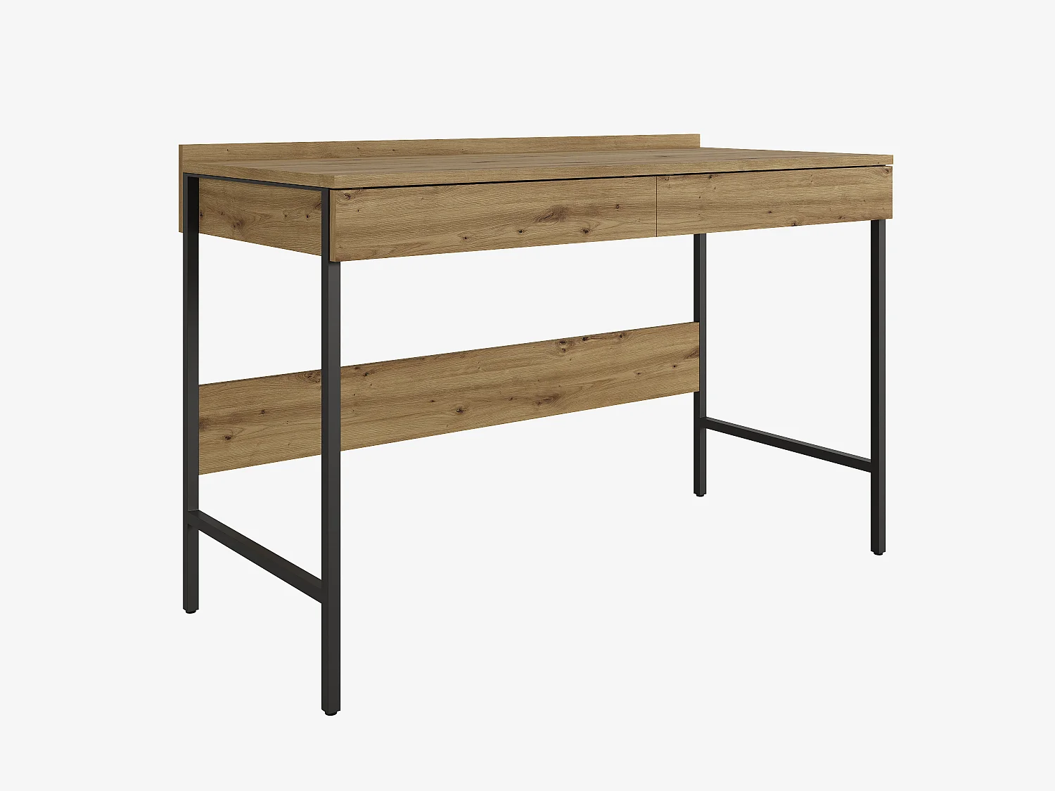 Bureau PORTO 90/120 x 55 – Style loft moderne avec tiroir – Pieds en métal – Chêne Artisan, Cachemire ou Anthracite – Design minimaliste sans poignées