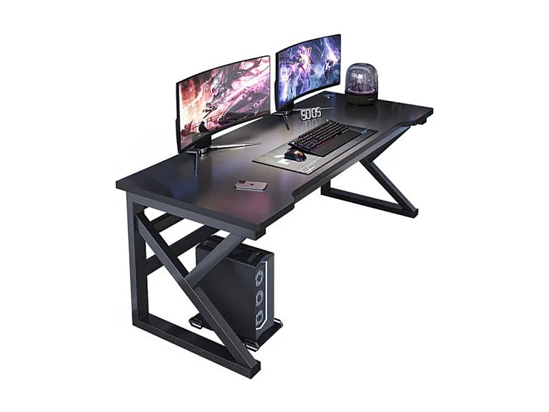 Biurko gaminowe stół gamingowy dla gracza nowoczesne komputerowe czarne