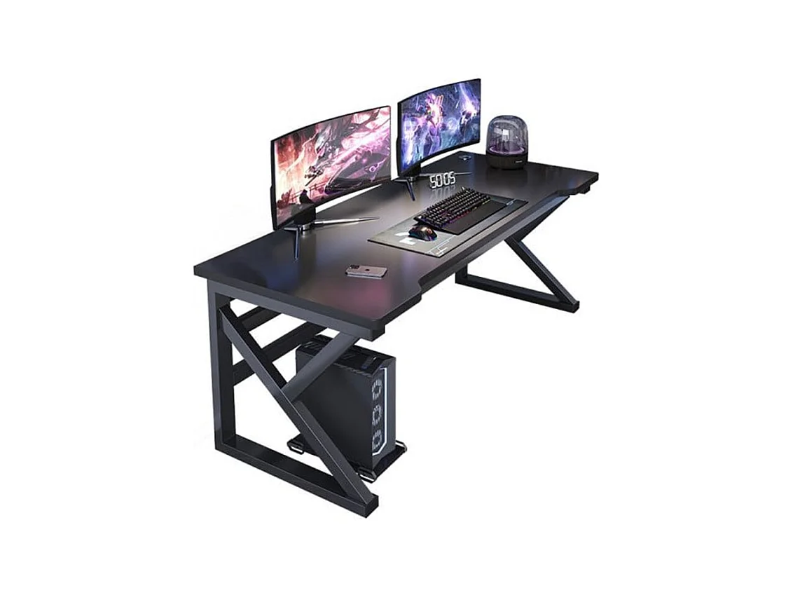Biurko gaminowe stół gamingowy dla gracza nowoczesne komputerowe czarne