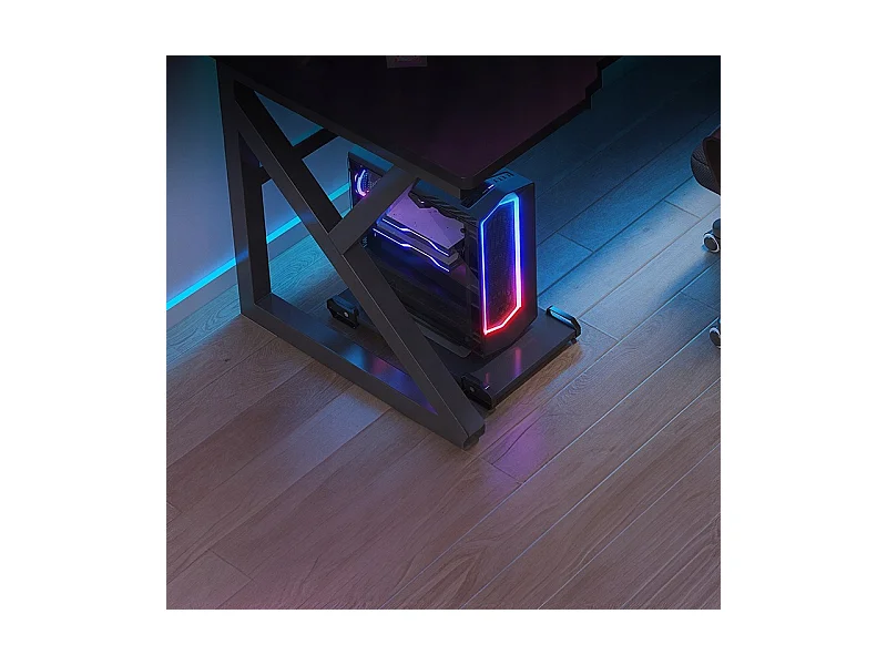 Biurko gaminowe stół gamingowy dla gracza nowoczesne komputerowe czarne